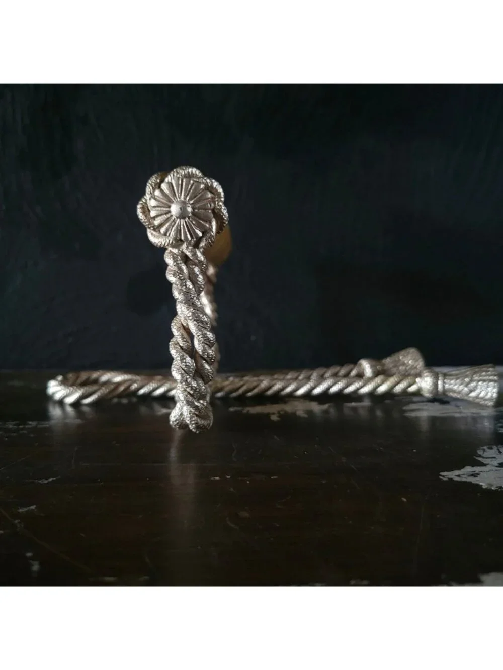 Vintage Metal Braided Rope With Tassels Toilet Paper Holder, Vintage Glam Bathro